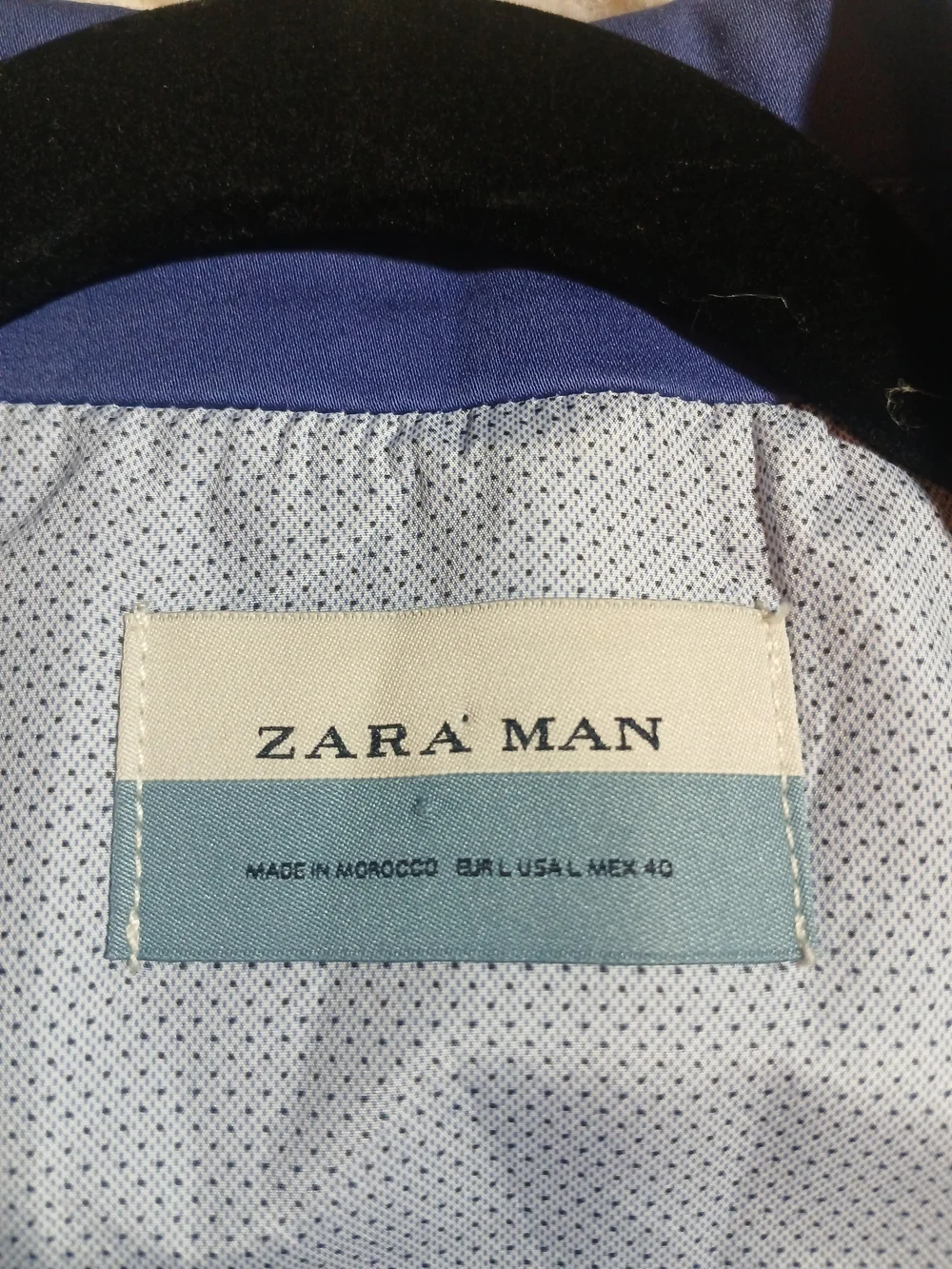 Zara Man Casual Cotton Blazer Royal Blue Size Large